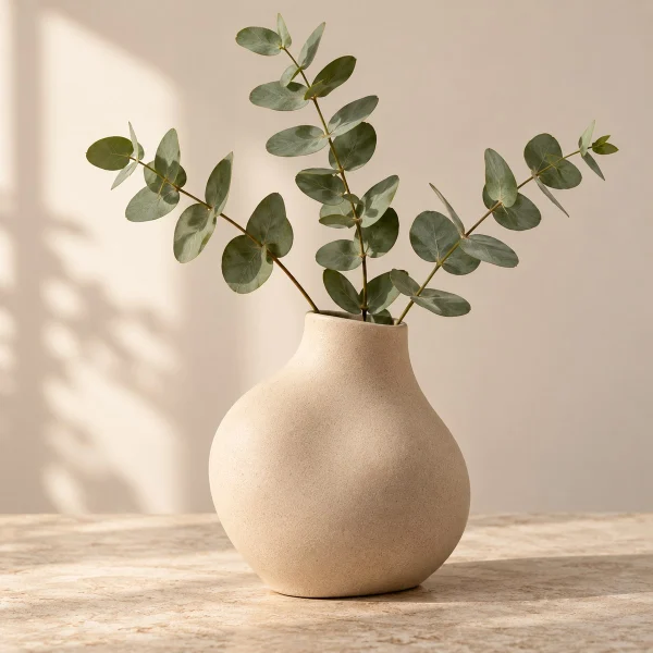 Vase en céramique beige mat