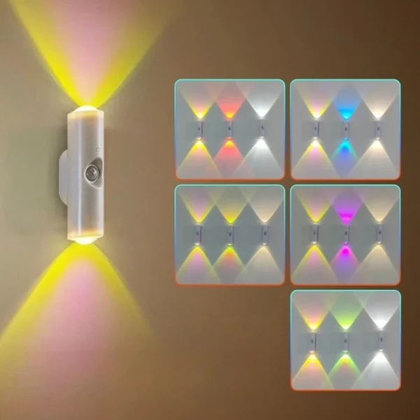 Applique murale magnétique à détecteur, faisceaux haut et bas, rechargeable