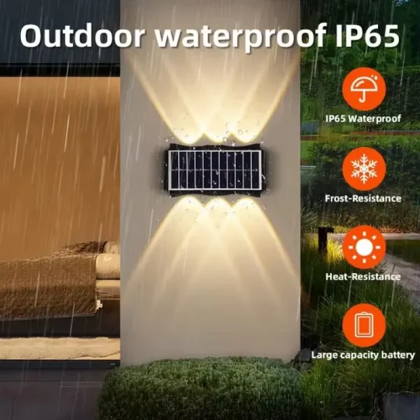 Applique solaire sous la pluie