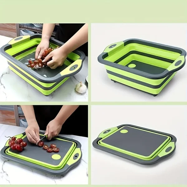 Bac-évier pliable avec planche à découper