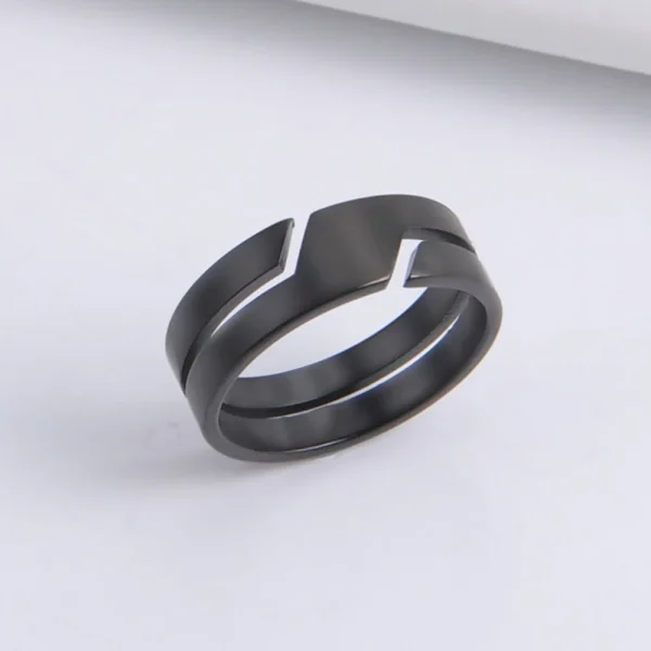 Bague anneau décalé en acier inoxydable