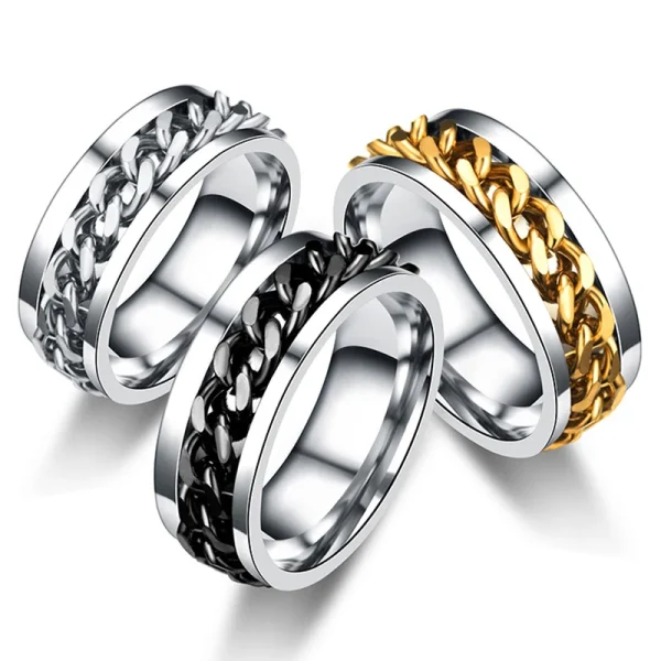 Bague chaîne tournante en acier inoxydable