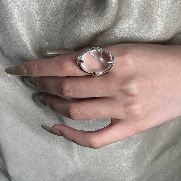 Bague ouverte cristal transparent