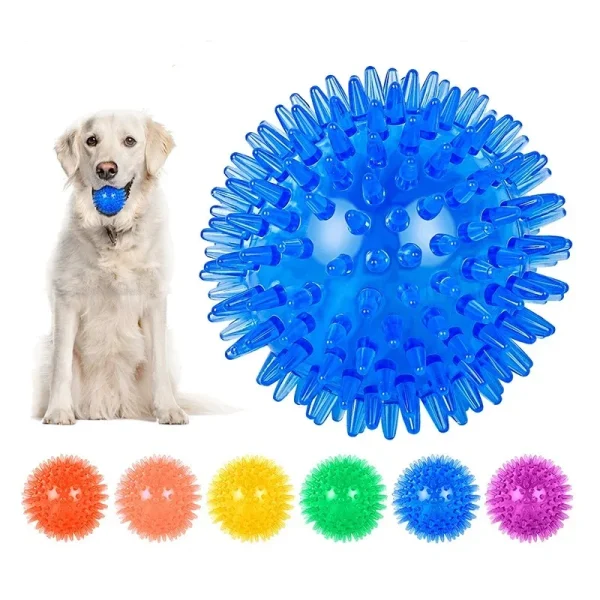Balle à picots couineuse pour chien