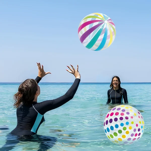 Ballon de plage transparent coloré