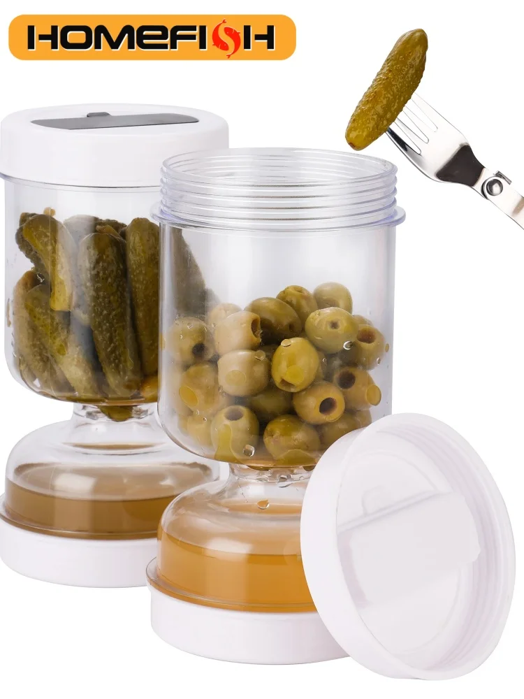 Bocal à cornichons et olives avec égouttoir, environ 1 l