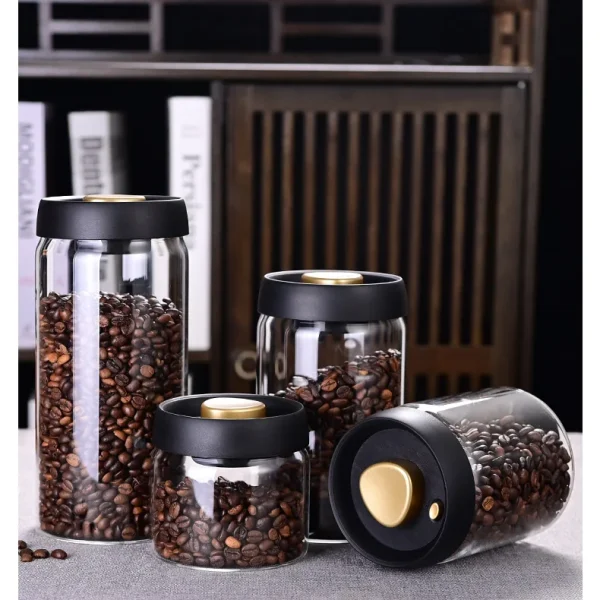 Bocal en verre hermétique pour grains de café, 900 ml ou 1,2 l