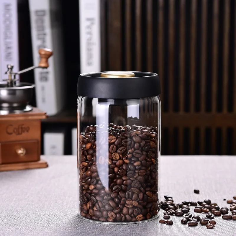 Bocal de 1,2 l rempli de grains de café