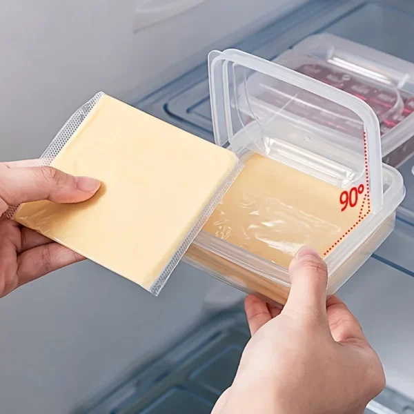 Boîte à fromage en tranches à couvercle rabattable