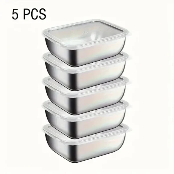 Pile de 5 boîtes en inox