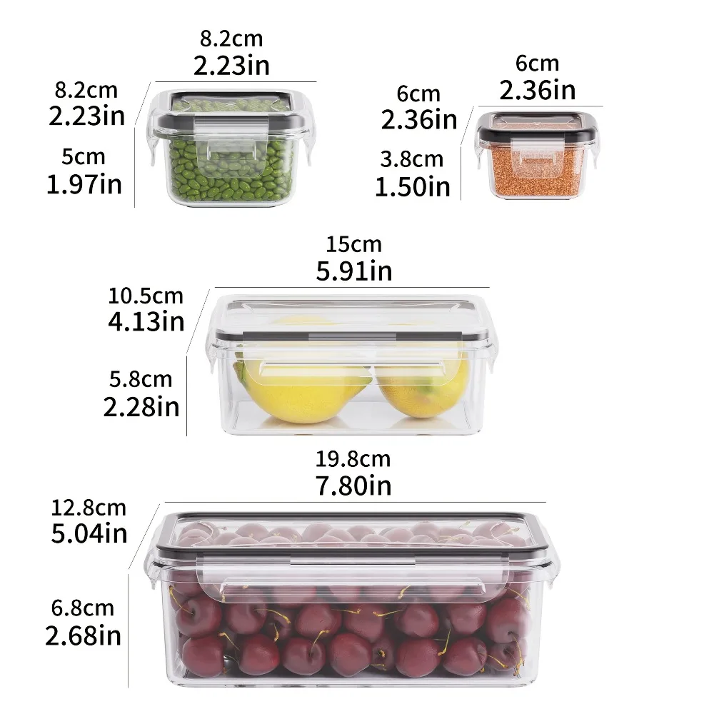 Dimensions des quatre tailles de boîtes