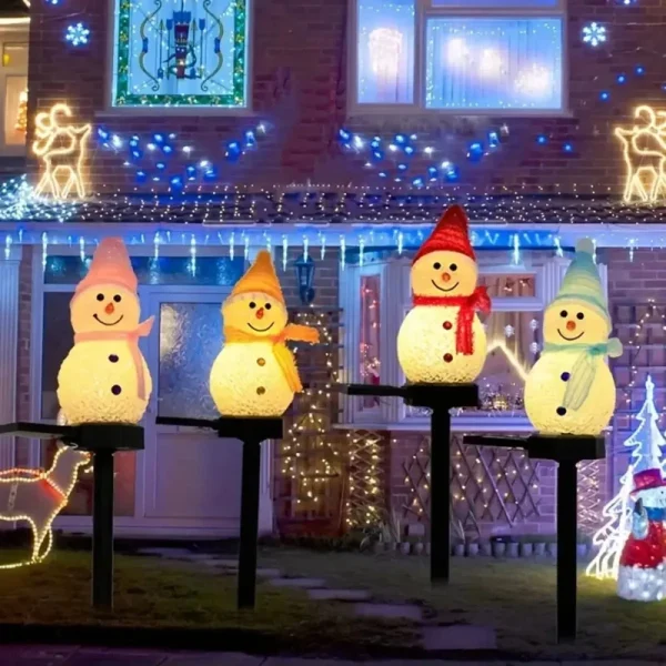 Bonhomme de neige lumineux solaire à piquer