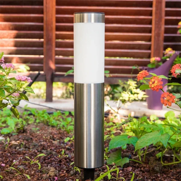 Borne solaire de jardin en acier inoxydable, 43 cm