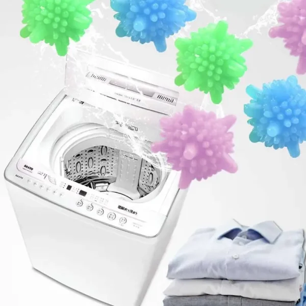 Boules au-dessus d'un lave-linge