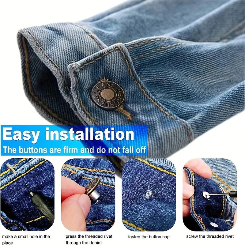 Poser un bouton de jean à visser en quatre étapes