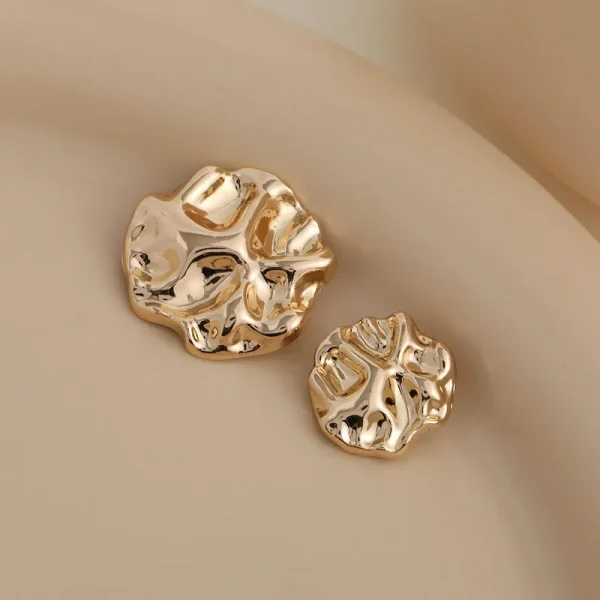 Boutons à queue dorés martelés, lot de 5