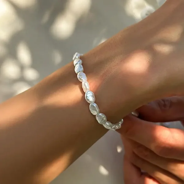 Bracelet ou collier de perles fantaisie ovales