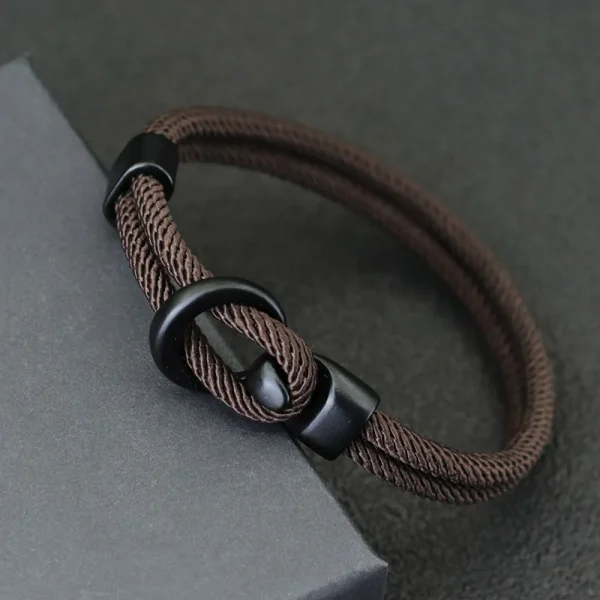 Bracelet corde double tour, fermoir crochet
