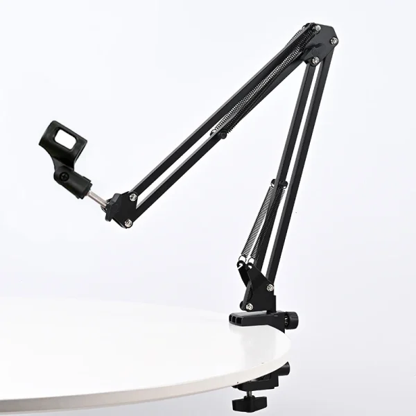 Bras articulé pour micro à fixer au bureau