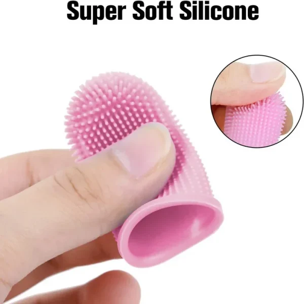 Doigtier en silicone rose sur l'index
