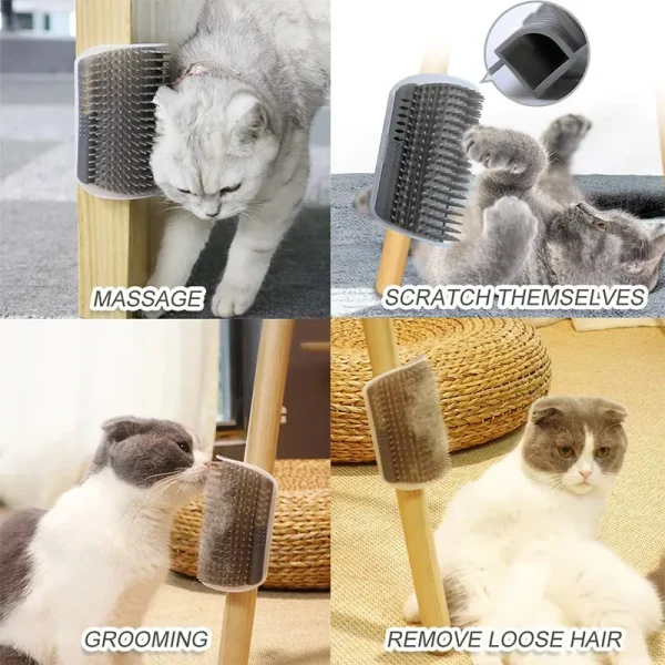 Usages de la brosse d'angle : massage, grattage, toilettage