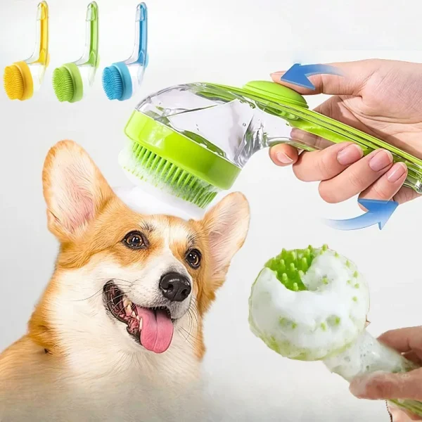 Brosse de bain à manche et réservoir