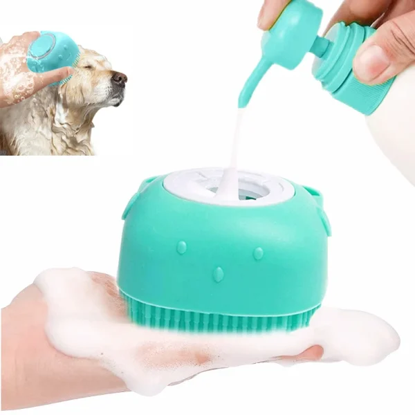 Brosse de bain en silicone à réservoir