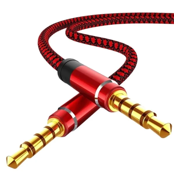 Câble audio jack 3,5 mm tressé mâle-mâle 1,5 m