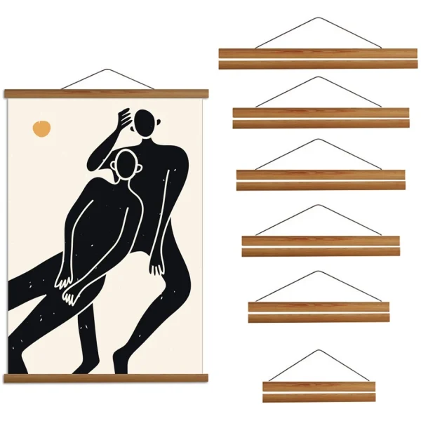 Cadre magnétique en bois pour affiche, 21 à 50 cm
