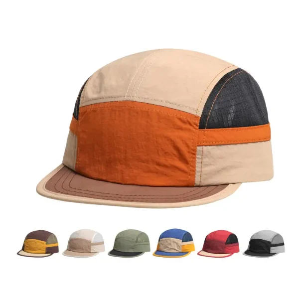 Casquette 5 panneaux en nylon bicolore