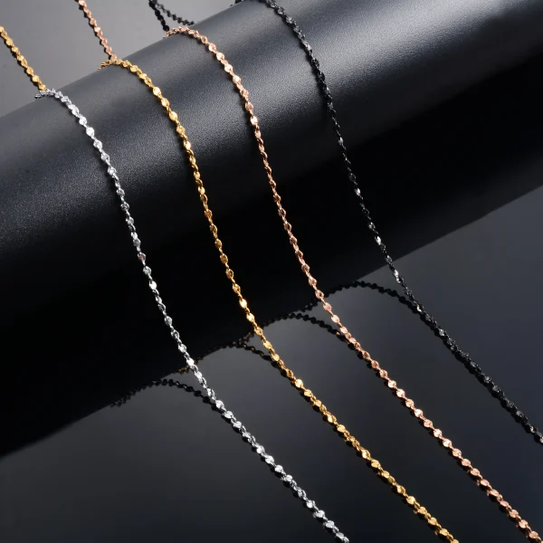 Chaîne fine à paillettes en acier inoxydable