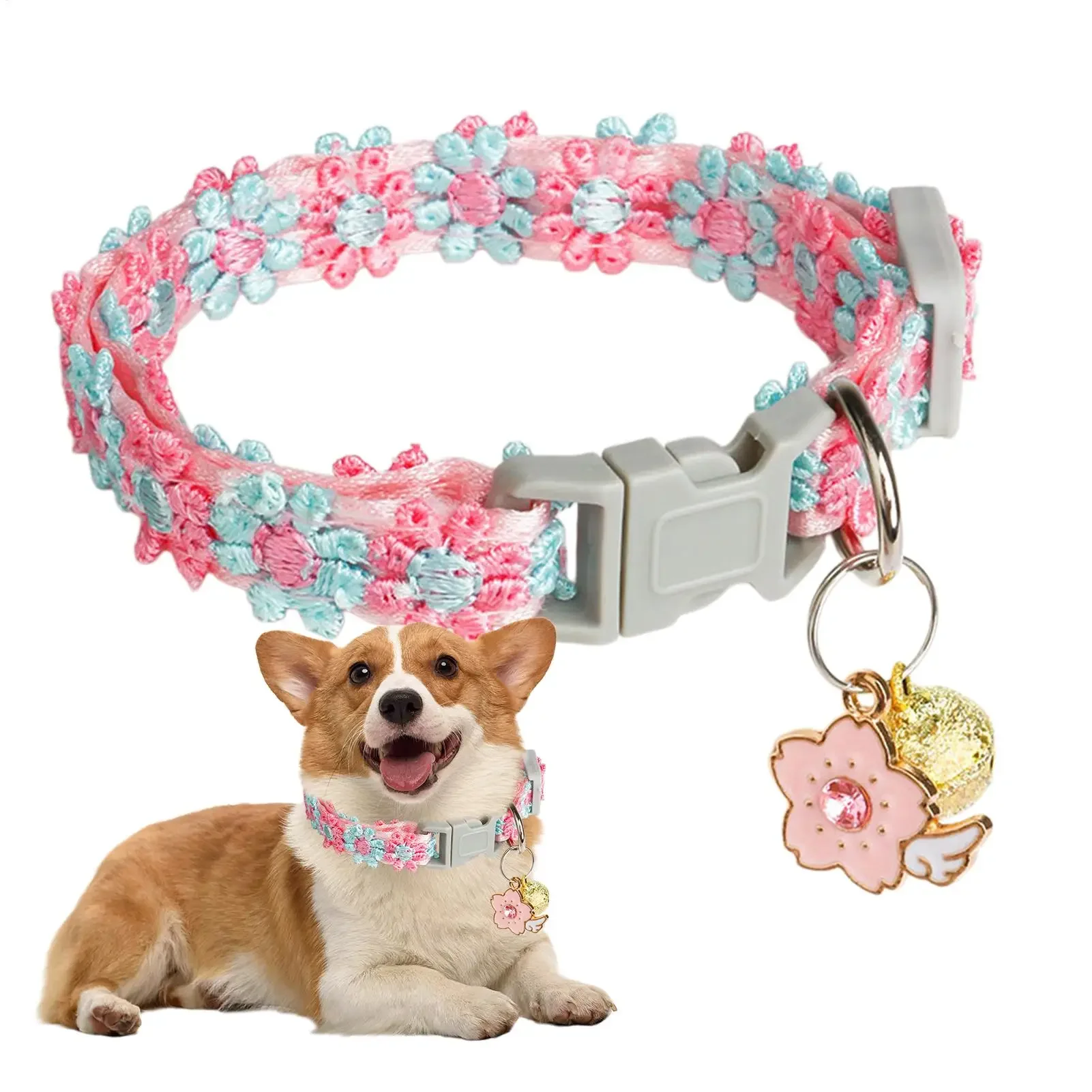 Collier rose et bleu