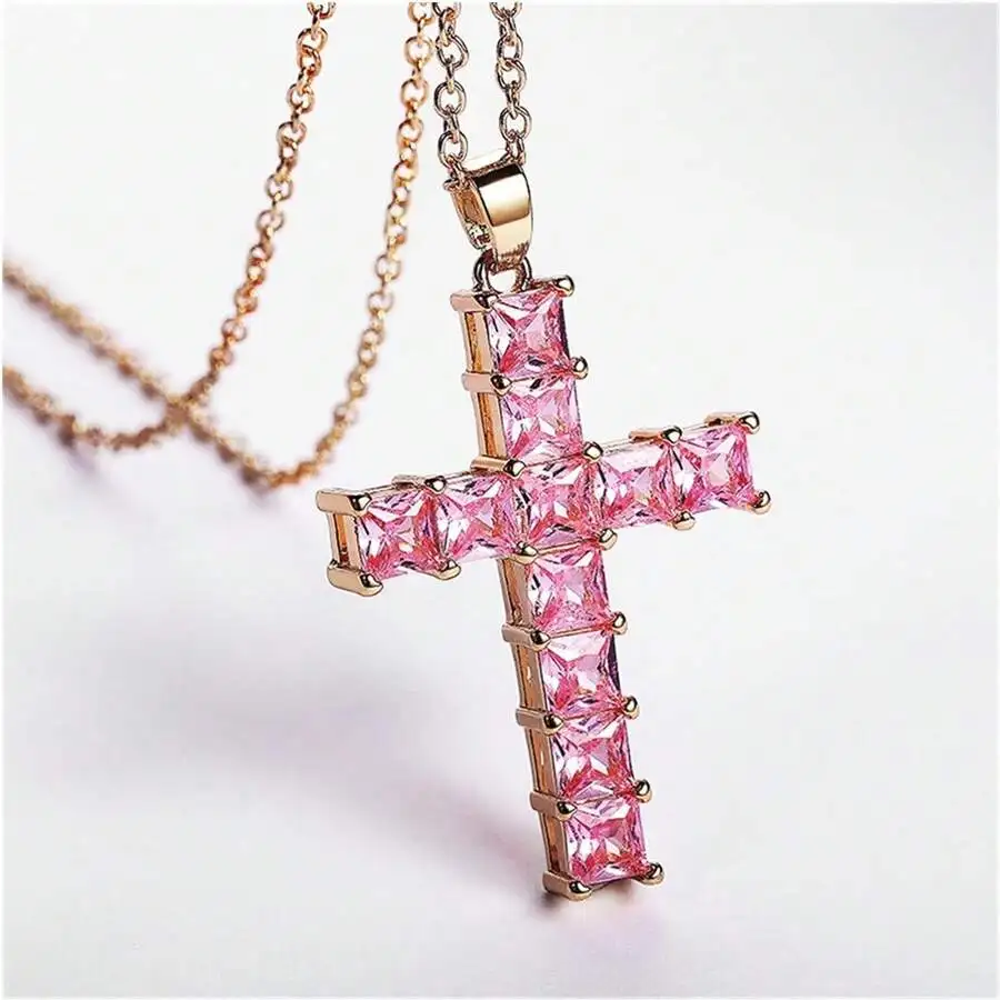 Croix rose dorée