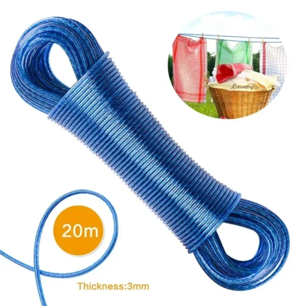 Corde à linge gainée à âme acier 20 m
