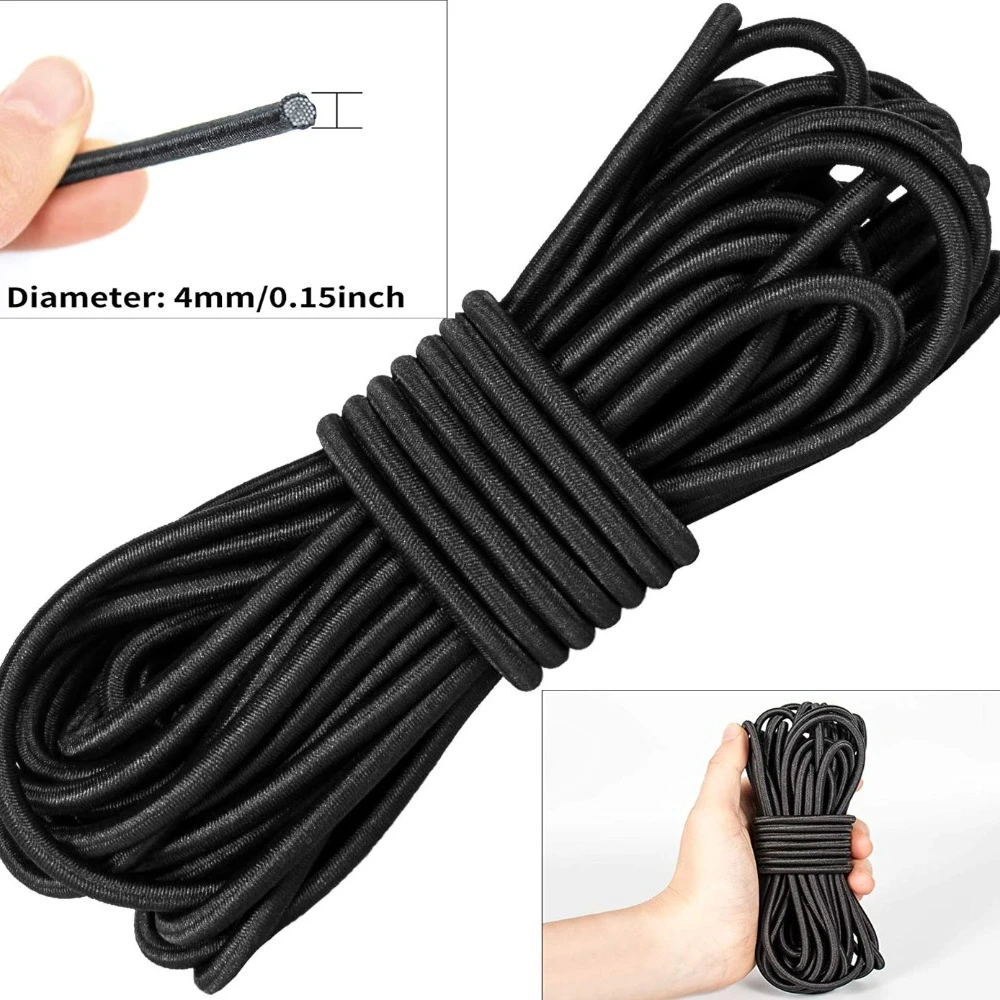 Cordon élastique noir de 4 mm enroulé