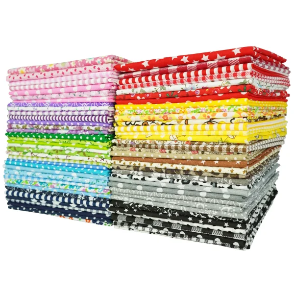 Piles de coupons de coton imprimé
