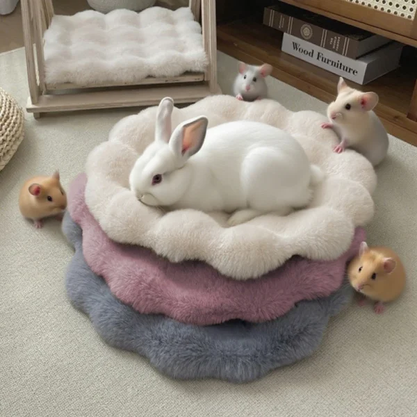 Coussin rond ondulé en peluche