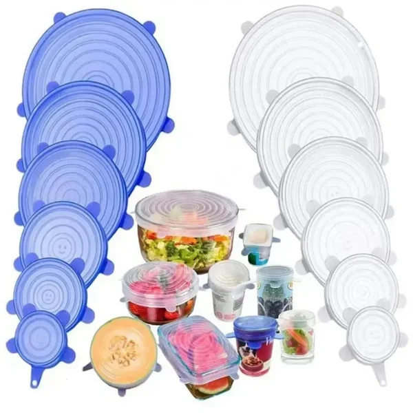 Couvercles extensibles en silicone, lot de 6 tailles