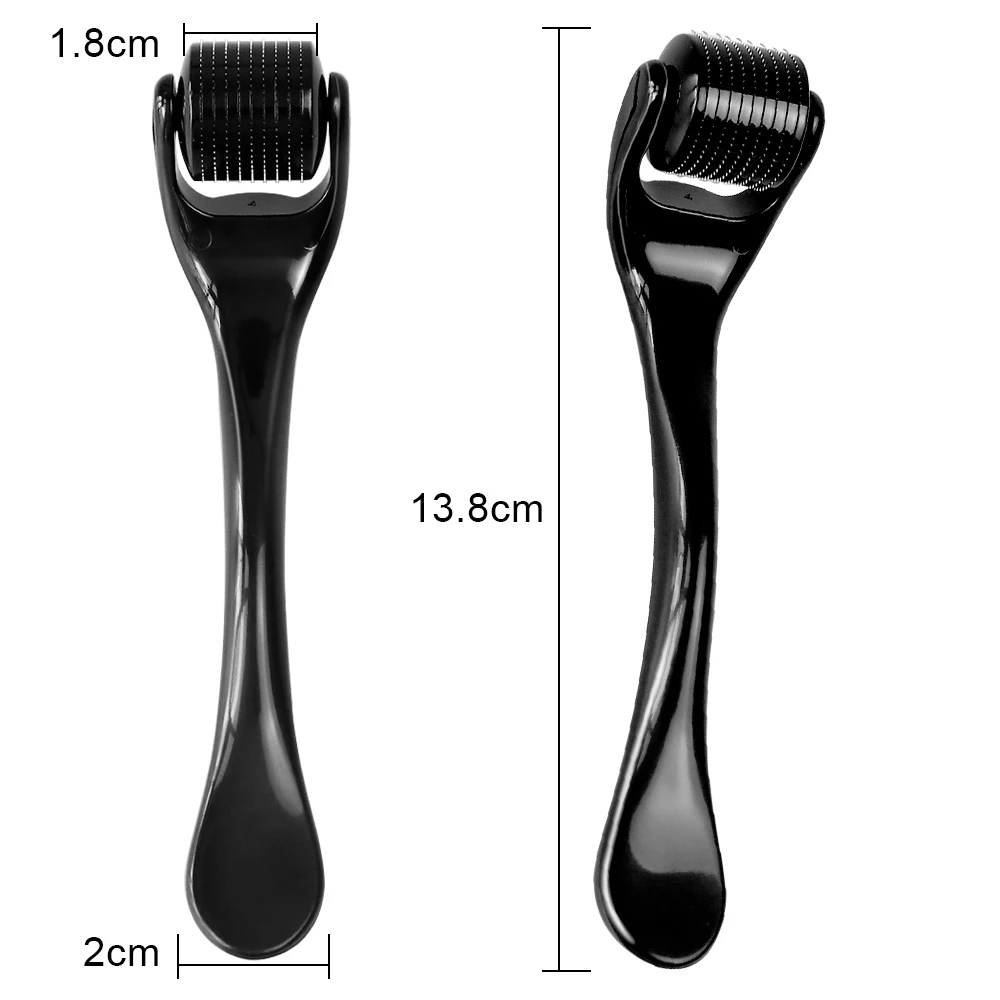 Dimensions du dermaroller : 13,8 cm, tête de 2 cm