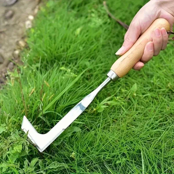 Désherbeur de joints en L, manche en bois