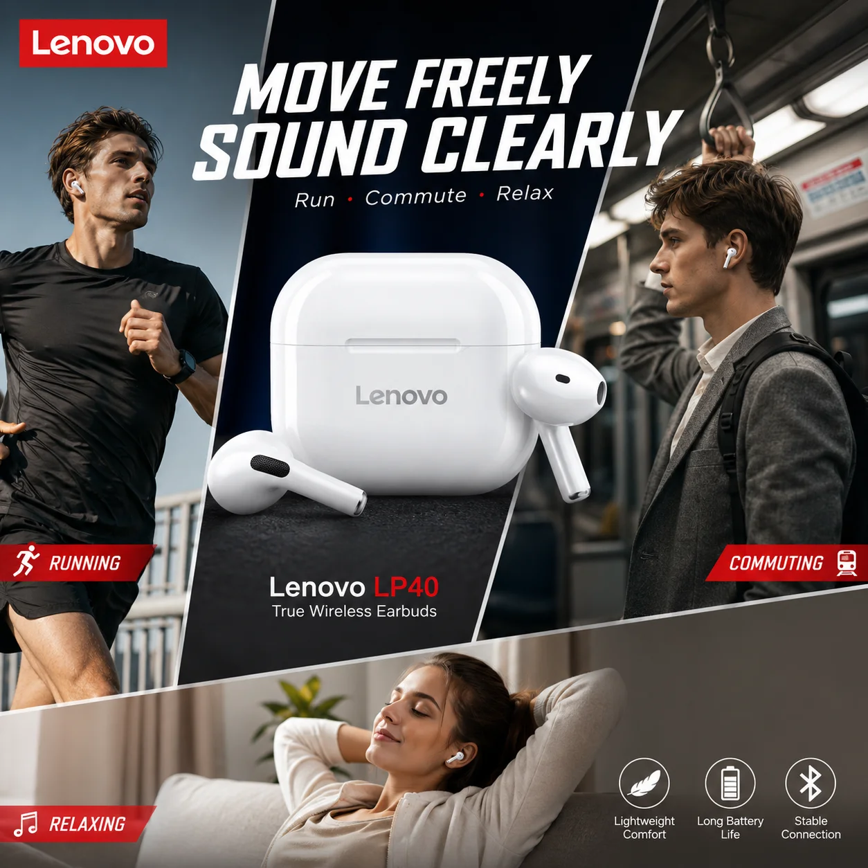 Écouteurs LP40 pour la course et les trajets