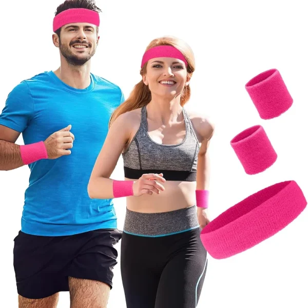 Ensemble bandeau et poignets éponge