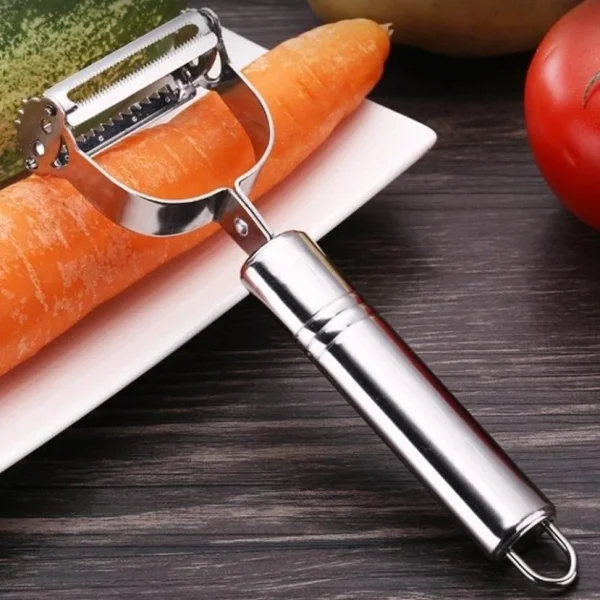 Éplucheur julienne 2 en 1 en acier inoxydable – râpe à carottes et concombres