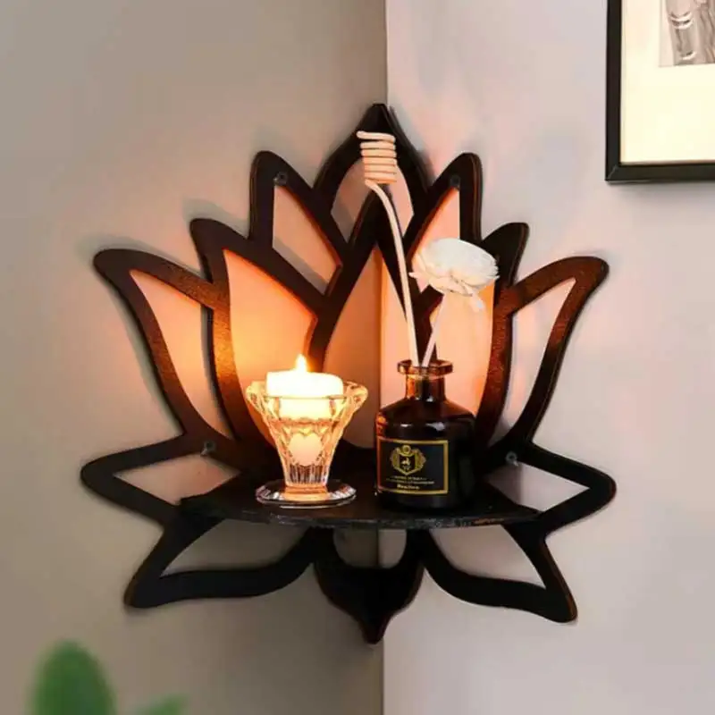 Étagère lotus avec bougie et diffuseur