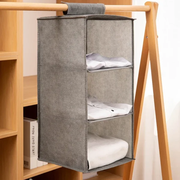 Étagère de penderie suspendue en tissu, 3 à 5 niveaux