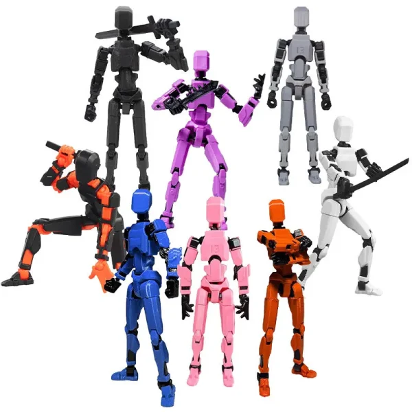 Figurine articulée 13 axes à assembler, 14 cm – mannequin robot et accessoires