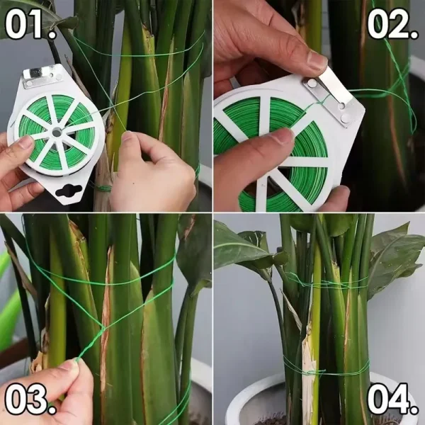 Fil d'attache gainé pour plantes avec coupe-fil