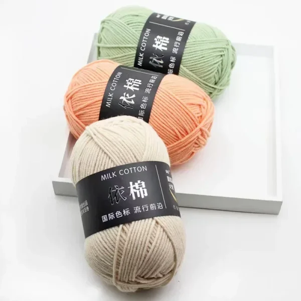 Fil coton au lait 50 g pour crochet et tricot