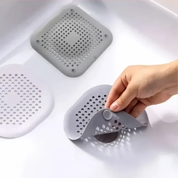Filtre attrape-cheveux en silicone pour bonde de douche