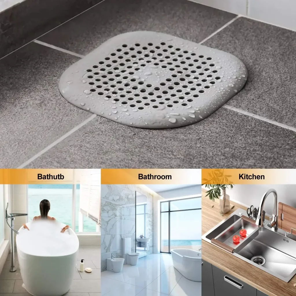 Filtre posé sur une bonde de douche